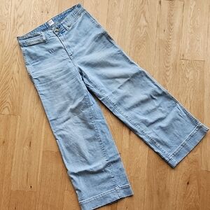 Gap Light Blue High Rise Wide-Leg Crop Women Jeans